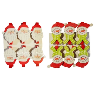 12 Klammern Holz Schneemänner Nikolaus Christbaumschmuck Weihnachten Weihnachtsbaum Deko